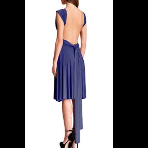 Von Vonni Short Transformer Wrap Dress One Size in Eggplant - Picture 6 of 7